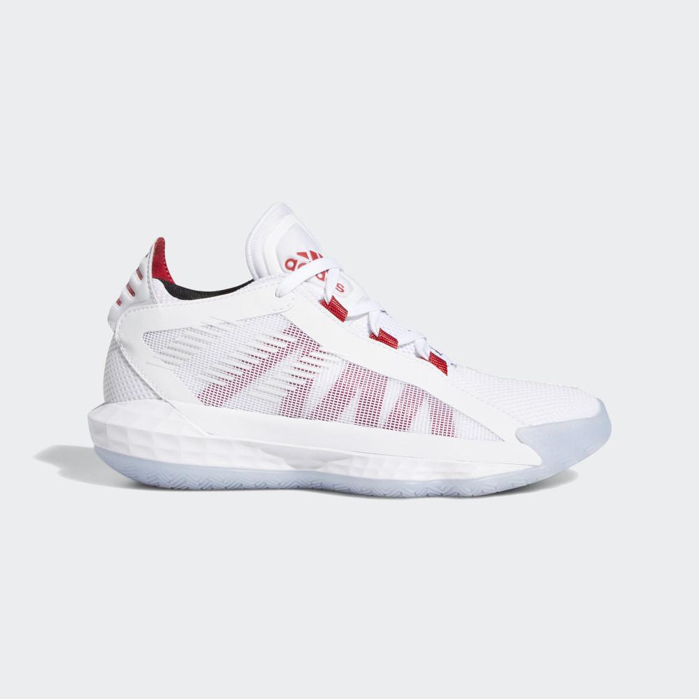 Adidasi Baschet Adidas Dame 6 Baieti Romania - Albi/Rosii Inchis/Negrii EF9856